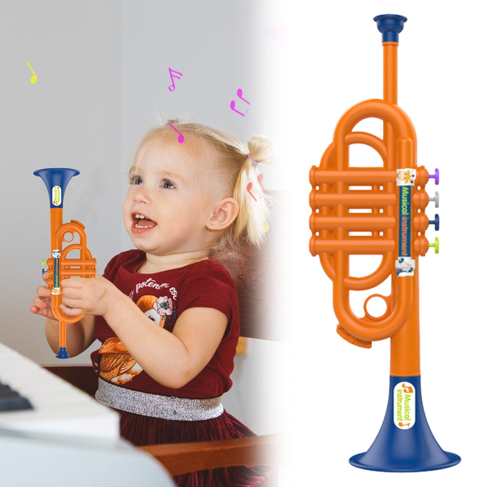 Best Trumpet Toy for Kids - Educational Musical Instrument for Boys & Girls | Realistic Simulated Trumpet for Toddlers & Preschoolers | Perfect for Early Childhood Development, Music Learning & Pretend Play