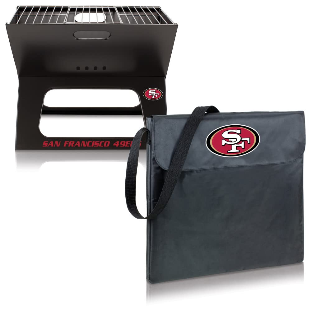 Portable NFL X-Grill Charcoal BBQ Grill for Camping, Tailgating & Outdoor Cooking - Compact Design for Picnics, Backyard Parties & Game Day Grilling