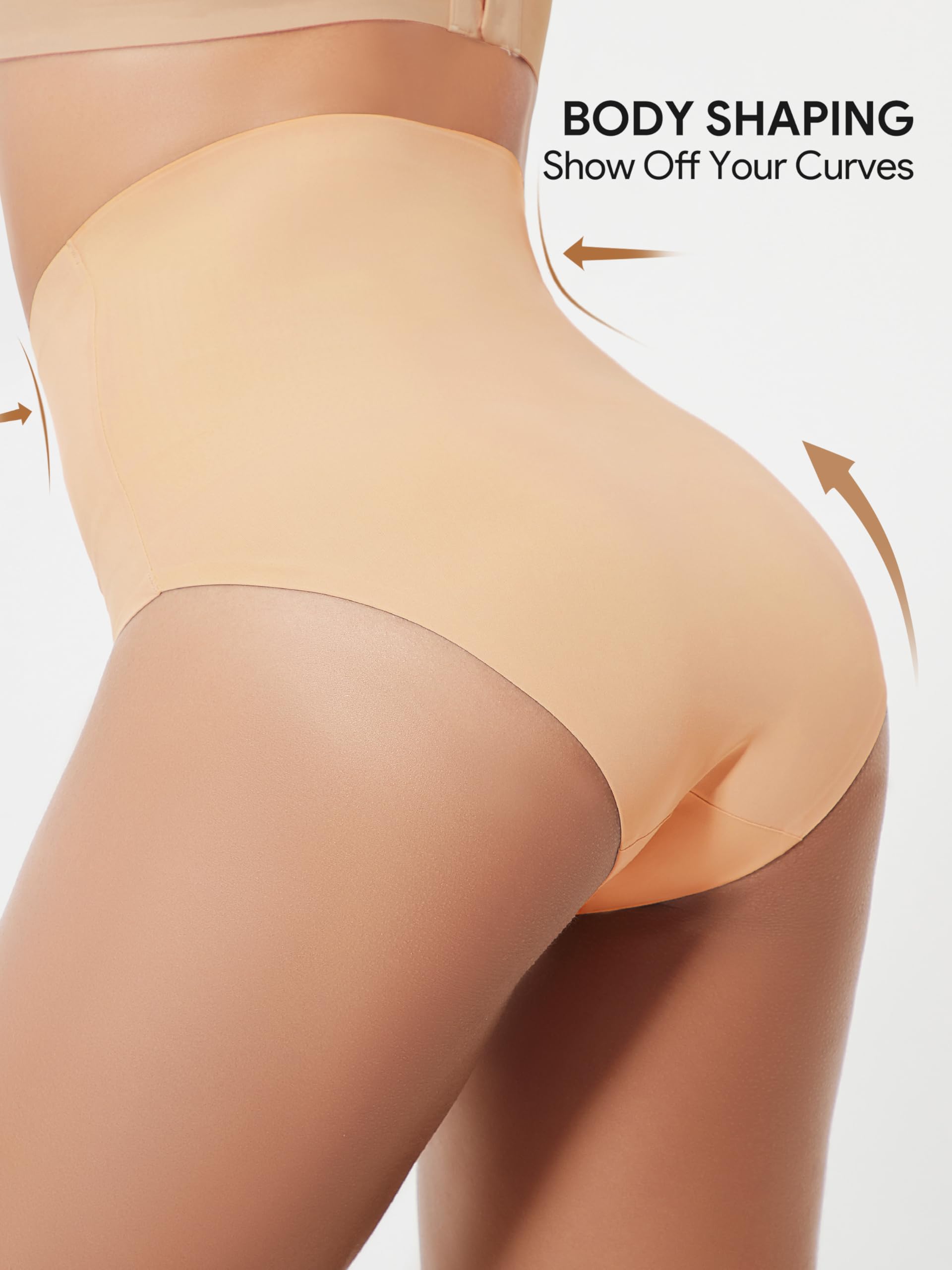 Habibee Women's Tummy Control Shapewear - High Waisted Seamless No Show Nylon Panties & Briefs for Everyday Comfort | Perfect for Work, Yoga & Special Occasions