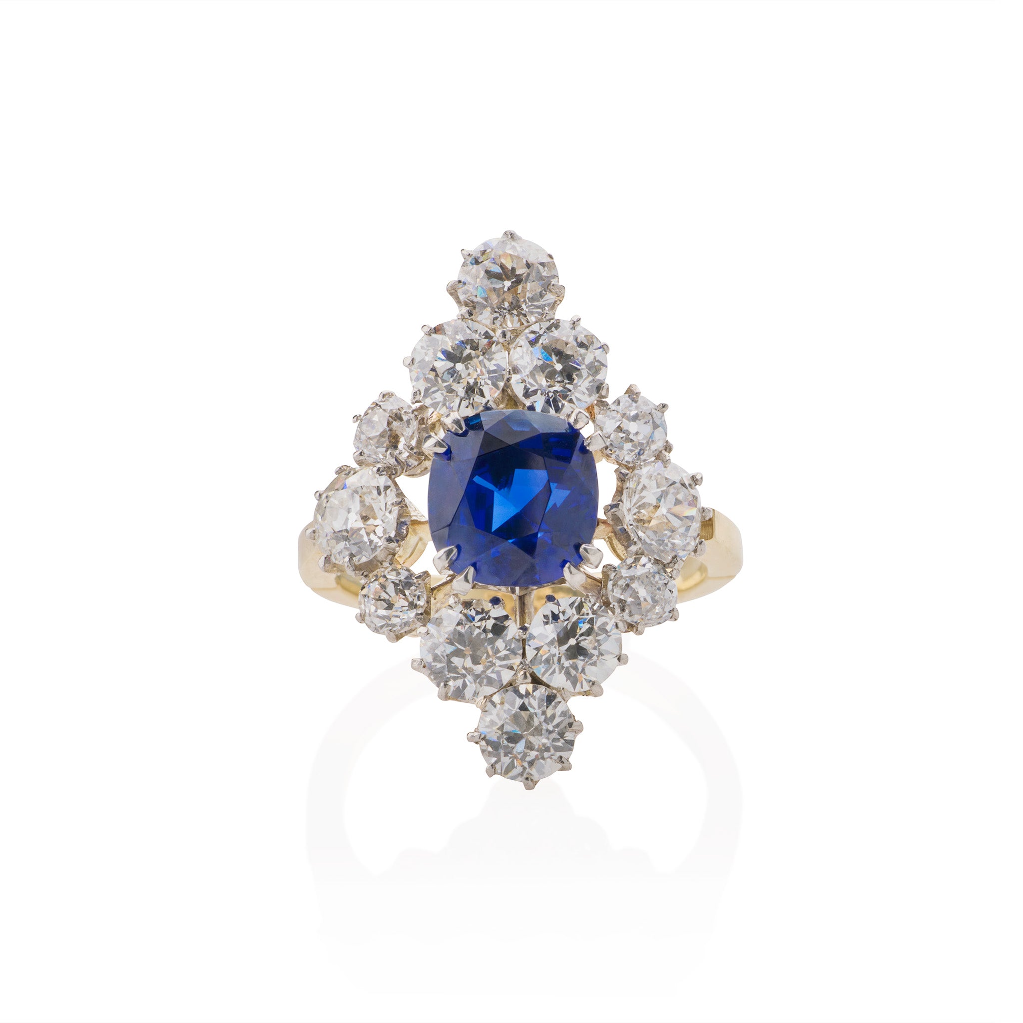 Exquisite Edwardian AGL Certified Ceylon Sapphire & Diamond Vintage Ring – Elegant Engagement, Anniversary Gift for Her