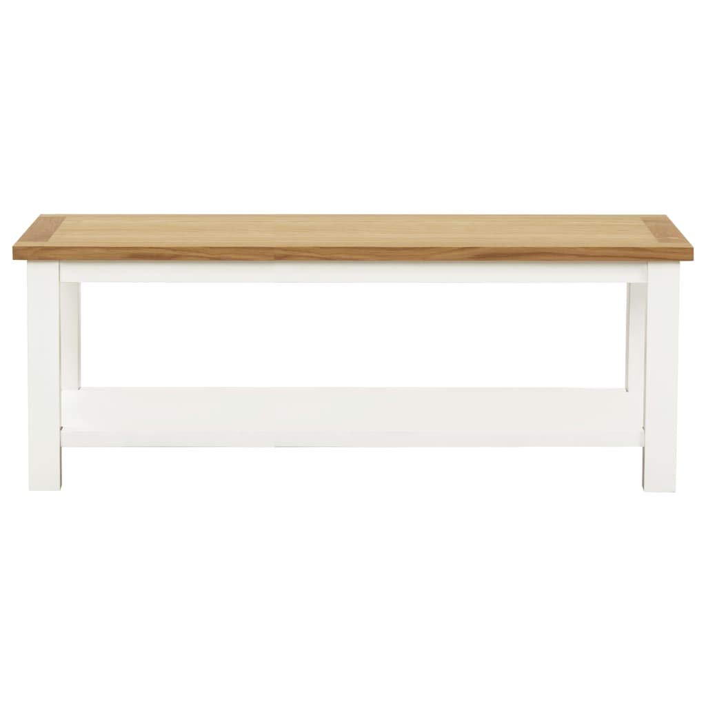 Solid Oak Wood Square Coffee Table with Storage - 43.3