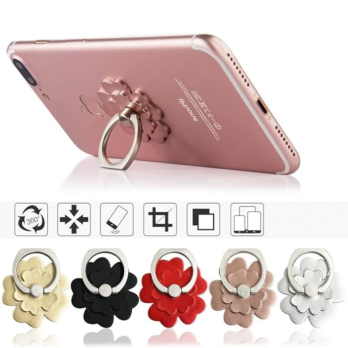 360° Rotating Adjustable Phone Ring Holder - Finger Grip Stand for Smartphones & Tablets (Red) | Perfect for Hands-Free Viewing, Secure Grip & Selfies