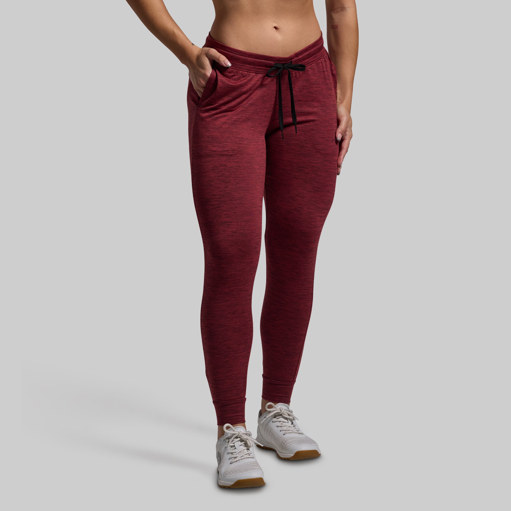 Women's Low Rise Athleisure Jogger Pants - Comfortable Lounge & Yoga Pants for Women, Soft Stretchy Workout Pants (Maroon) - Perfect for Relaxing, Running Errands & Casual Wear