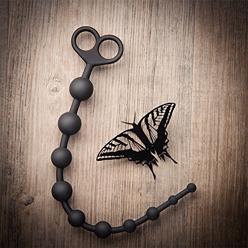 Silicone Anal Beads for Men - Adult Sex Toys, Penile Dilator & Stimulation Stick - Black - Perfect for Couples Play, Solo Pleasure & Sensual Exploration