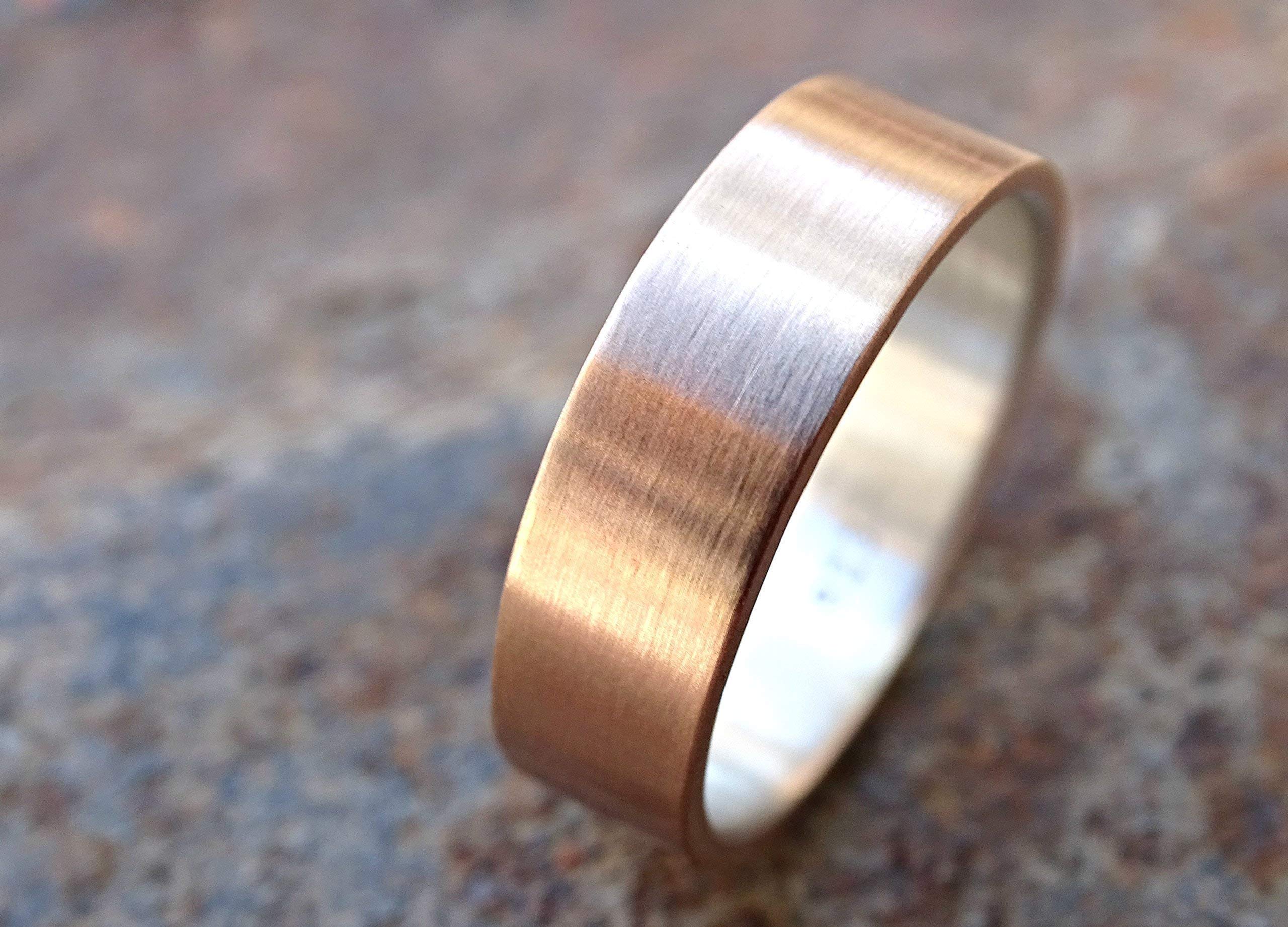 Men's Bronze Wedding Band - Personalized Rustic Silver Bronze Ring for Men - Anniversary Gift for Him - Perfect for Weddings, Engagements & Special Occasions