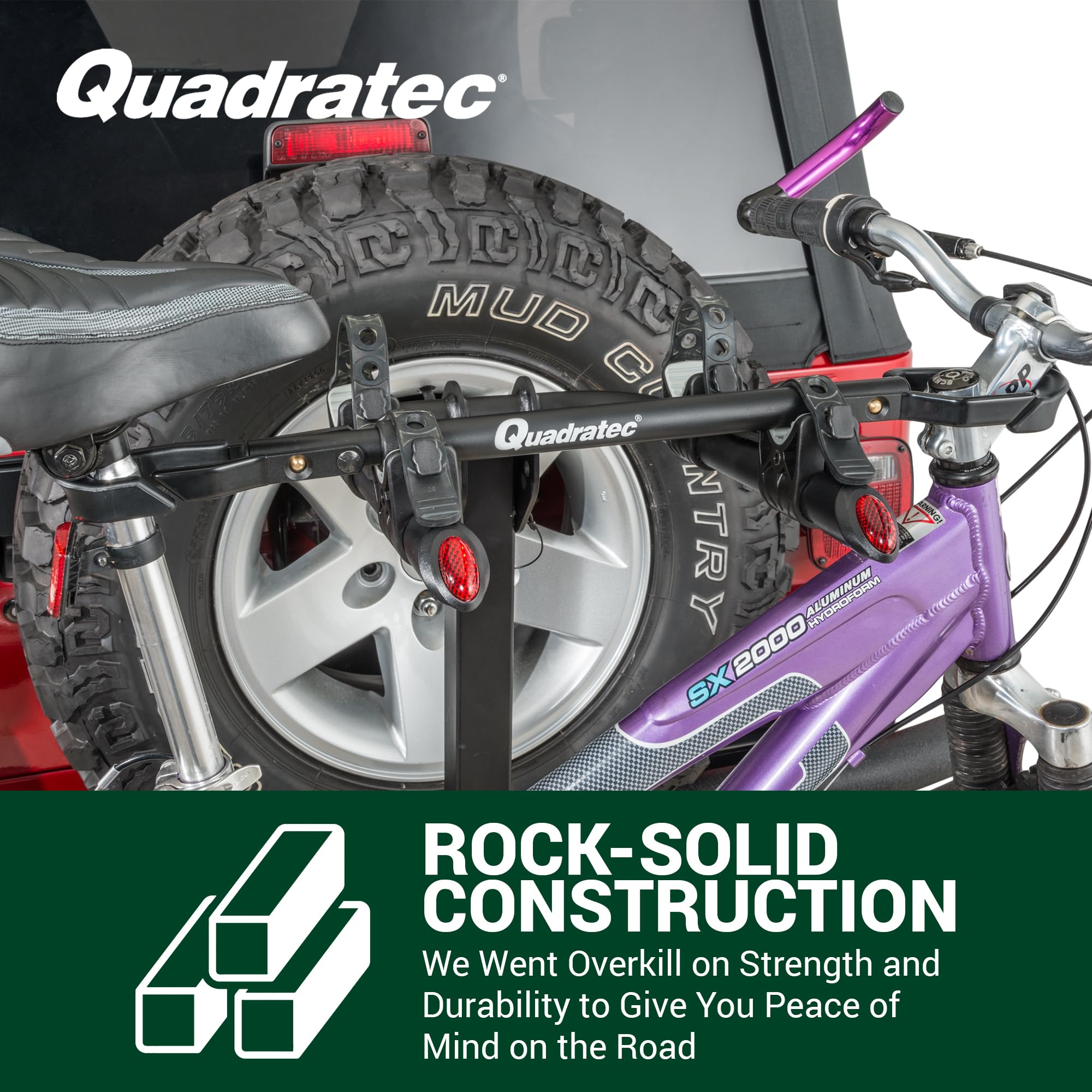 Quadratec Adjustable Bike Bar Adapter for Bike Rack - Fits 23.5