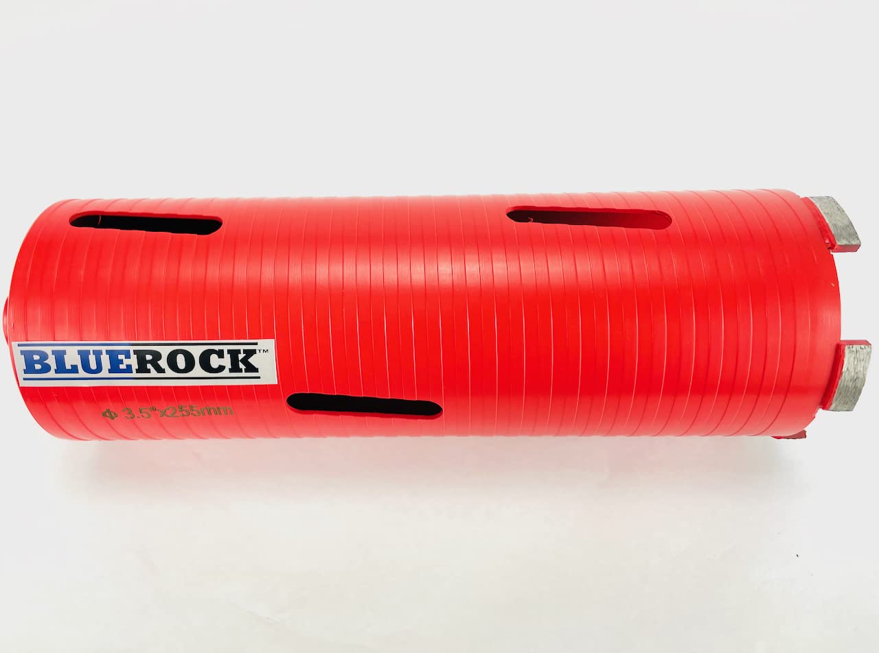 BLUEROCK Tools 3.5 Inch Diamond Dry Core Drill Bit for Concrete - Professional Grade Coring Tool for Masonry, Tile, and Stone Drilling - Perfect for Construction, Renovation, and DIY Projects