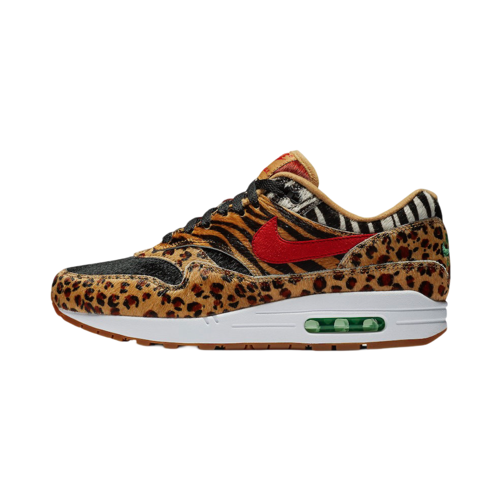 Nike Air Max 1 'Atmos Animal Pack 2.0' Wheat Sport Red Bison Sneakers - Men's Running Shoes for Casual Wear & Street Style Fashion