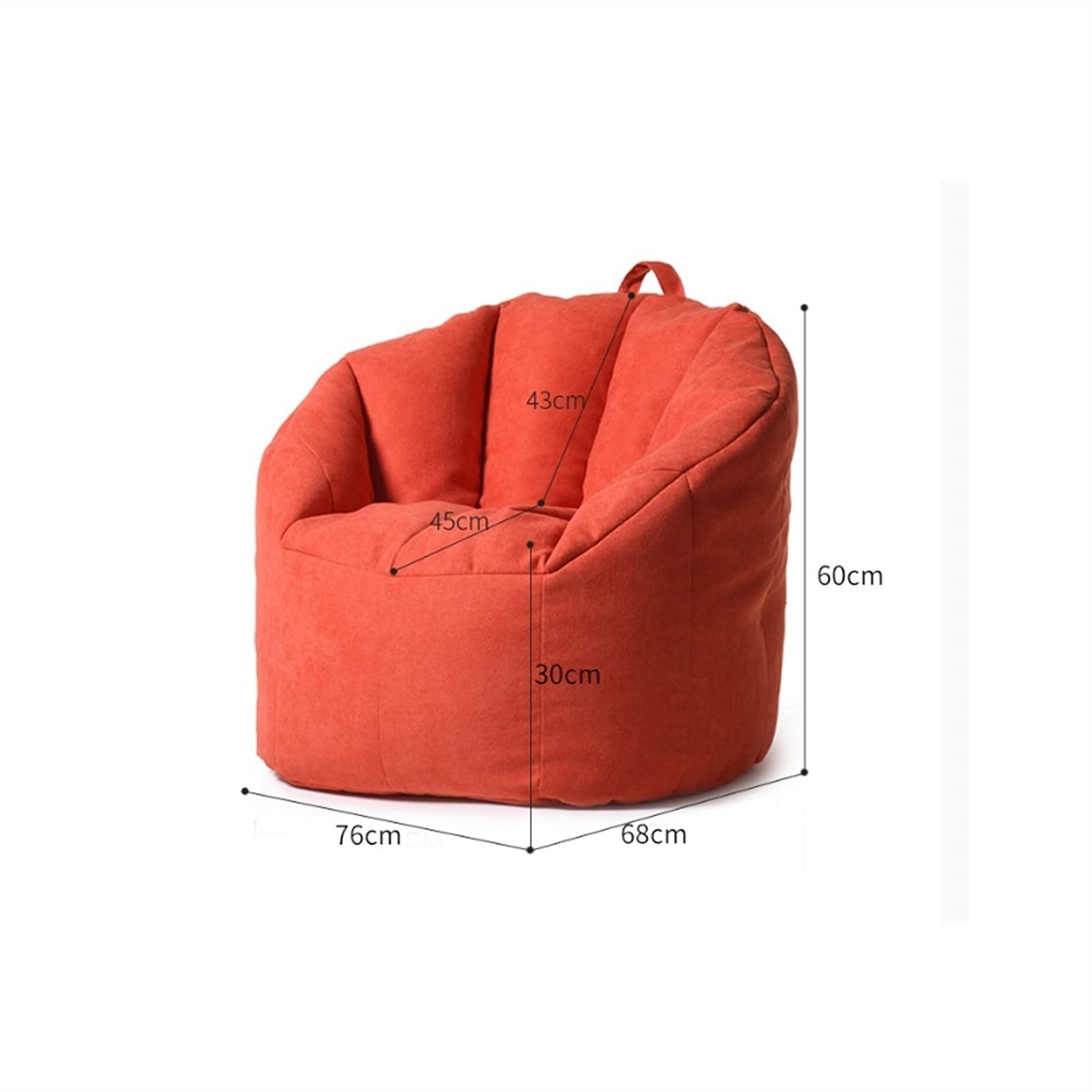 Comfy Green Folding Recliner Sofa Chair for Bedroom & Balcony - 76x68x60cm (29.9×26.7×23.6Inch) Indoor Lounge Chair, Bean Bag Recliner, Perfect for Relaxing, Reading & Small Spaces