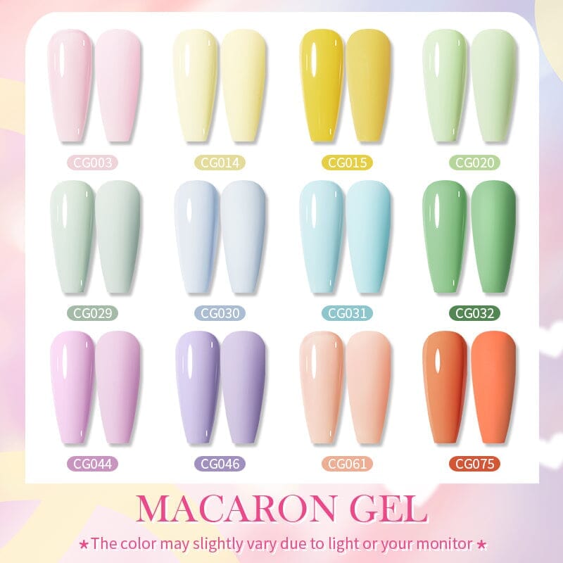12 Colors Macaron Gel Nail Polish Set - 10ml Each, Soak Off UV LED Gel Polish for Long Lasting Manicure - Perfect for Nail Salons, DIY Home Nail Art & Gift Giving