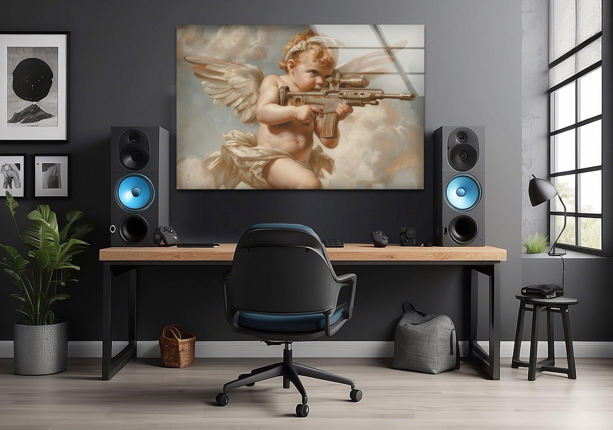 Baby Angel Glass Wall Art - Handcrafted Nursery Decor for Baby Rooms, Christening Gifts & Home Wall Decor | Perfect for Nurseries, Bedrooms & Spiritual Spaces