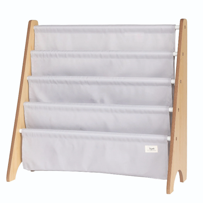 3 Sprouts Kids Book Rack - Light Grey Wooden Bookshelf for Nursery, Playroom & Classroom Organization | Durable Children's Book Storage Solution