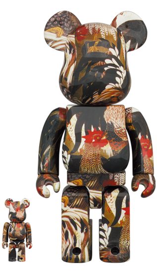 MEDICOM TOY BE@RBRICK Ito Jakuchu Doshoku Sai-e Gunkei-zu (Fowls) 100% & 400% Collectible Art Figure Set - Perfect for Anime Fans, Art Collectors & Home Decor Display