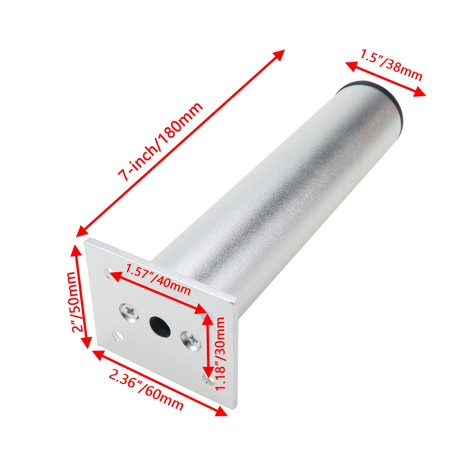7-Inch Adjustable Silver Metal Furniture Legs - Set of 4 | Cabinet & Table Feet for Modern Home Decor | Perfect for Sofas, Beds, Cabinets & DIY Furniture Projects
