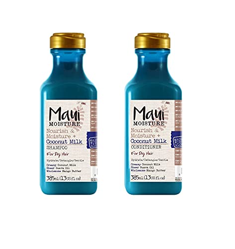 Maui Moisture Nourish & Moisture + Coconut Milk Shampoo & Conditioner Set for Dry Hair - Hydrating & Repairing Hair Care with Natural Ingredients - Perfect for Daily Use at Home or Salon