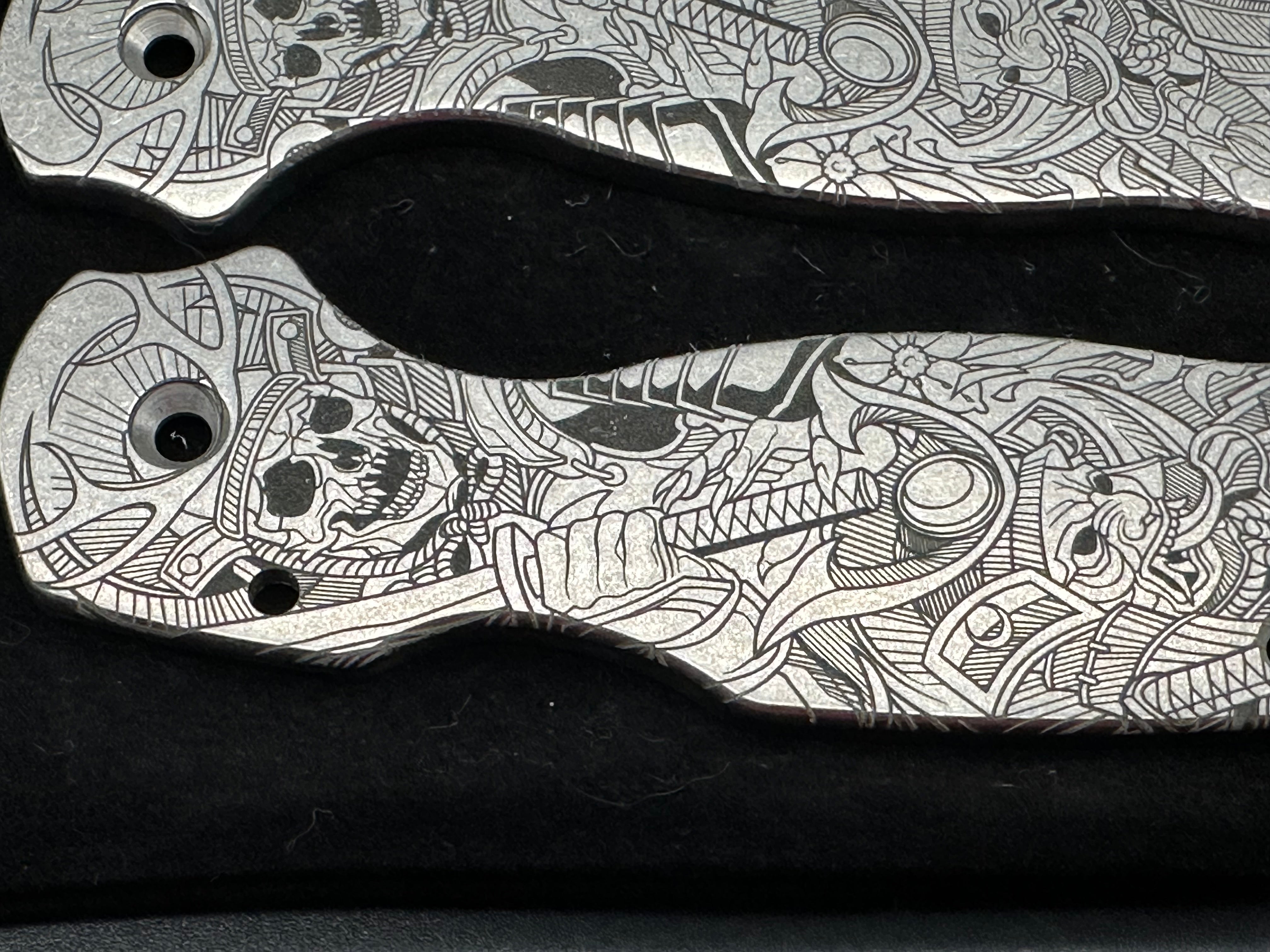 Premium DNA Lasering Spyderco Para 3 Knife Scales - Custom G10 Replacement Handles for EDC, Outdoor & Tactical Use