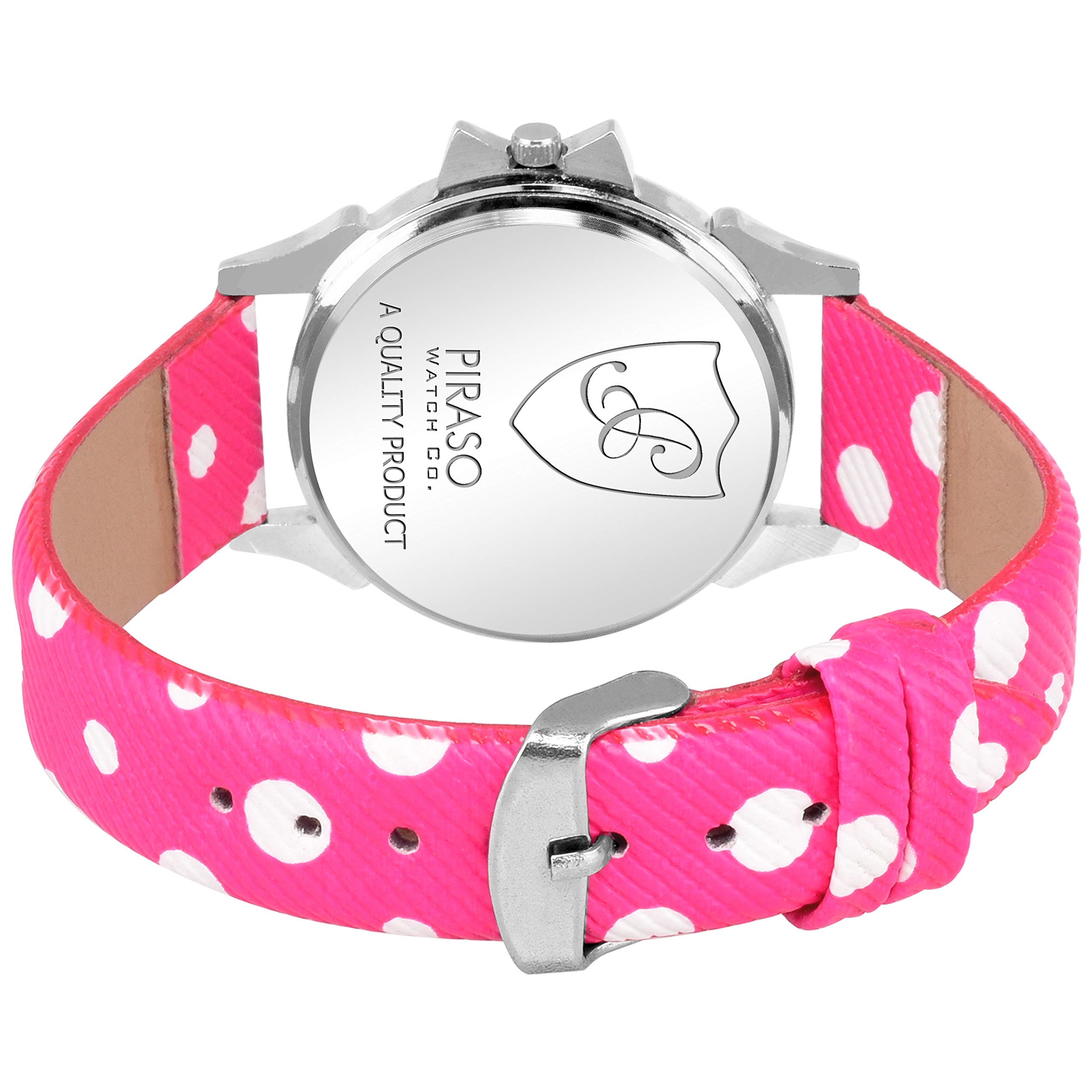 PIRASO Women's Watch - Elegant Pink & White Dial, Stainless Steel Band, Water Resistant - Perfect for Casual Wear, Office, and Special Occasions