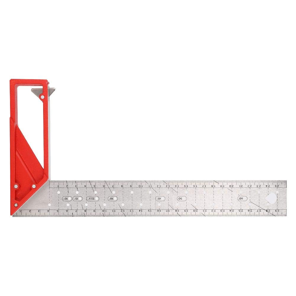 Famus 30cm Stainless Steel Right Angle Ruler - 45°/90° Precision Woodworking Try Square for Carpentry, DIY Projects & Engineering Measurements | Durable Metal Square Tool for Woodworkers, Craftsmen & Hobbyists