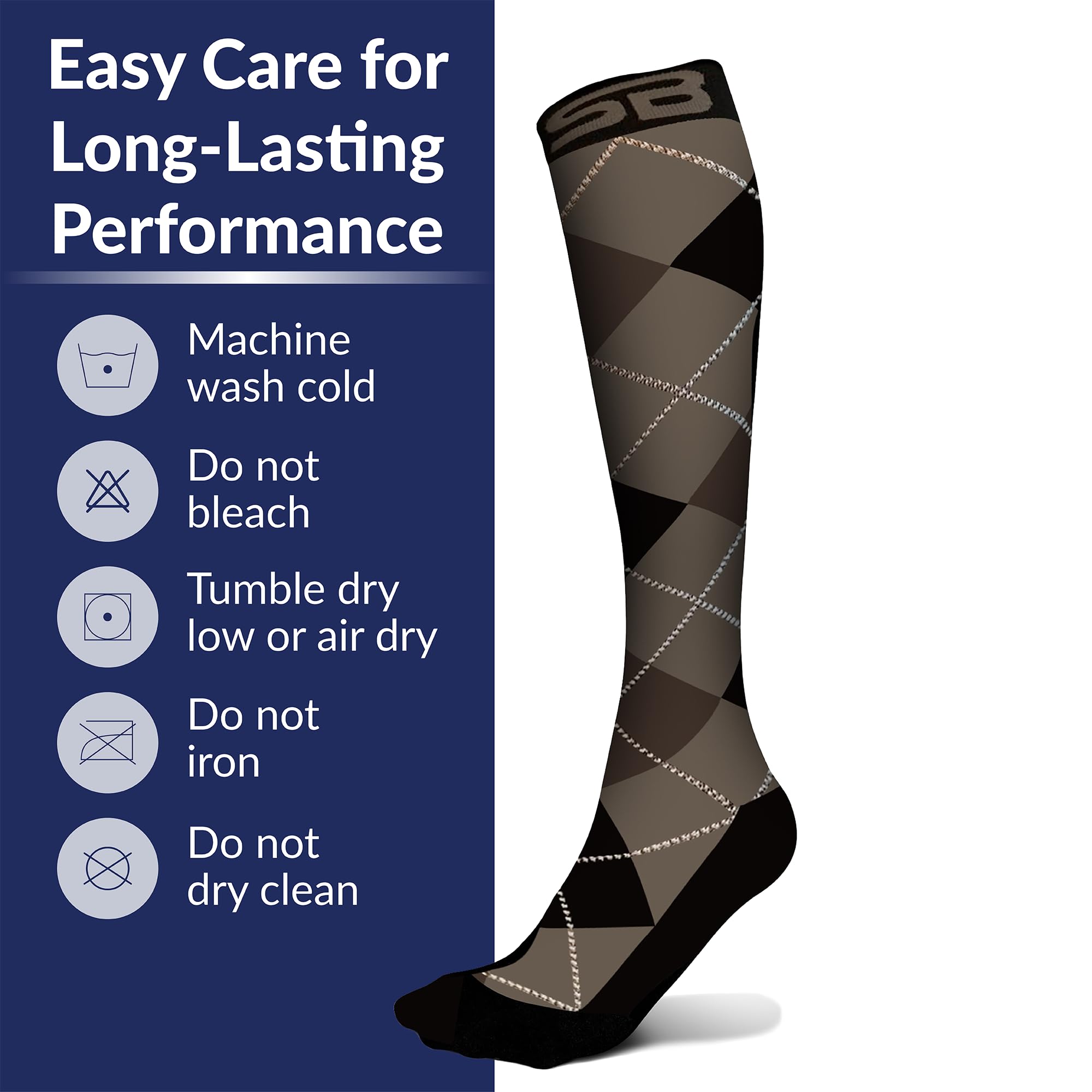SB SOX Lite Compression Socks for Men & Women (15-20mmHg) - Best Graduated Compression Socks for Travel, Running, Nursing & Varicose Veins Relief - Breathable & Comfortable for All-Day Wear - Perfect for Athletes, Travelers & Healthcare Workers - Available in S-XXL Sizes
