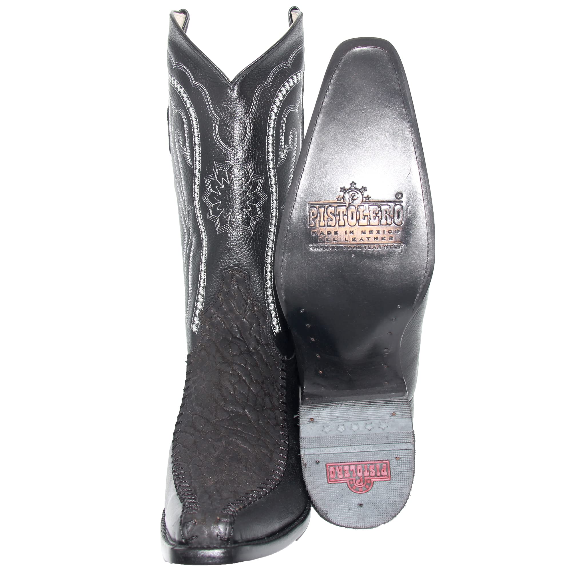 **Western Shops Men’s Genuine Leather Luxury Western Bull Print Cowboy Boots - Stylish & Durable for Rodeo, Country Music Festivals & Casual Wear**