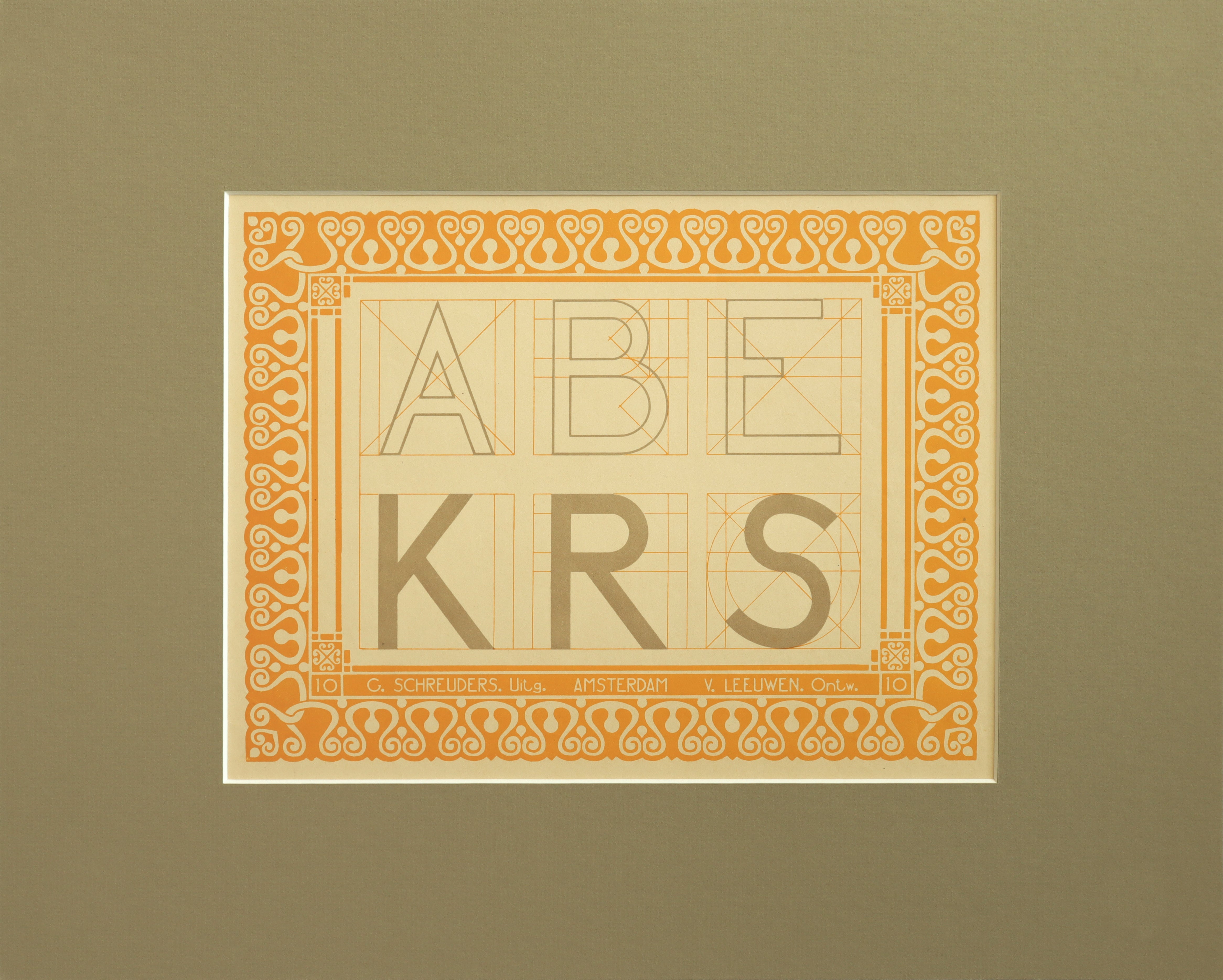 Vintage 1907 Dutch Letterpress Sheet - Antique Printed Document with Matting (ABE KRS) - Perfect for Home Decor, Framing & Historical Collectibles