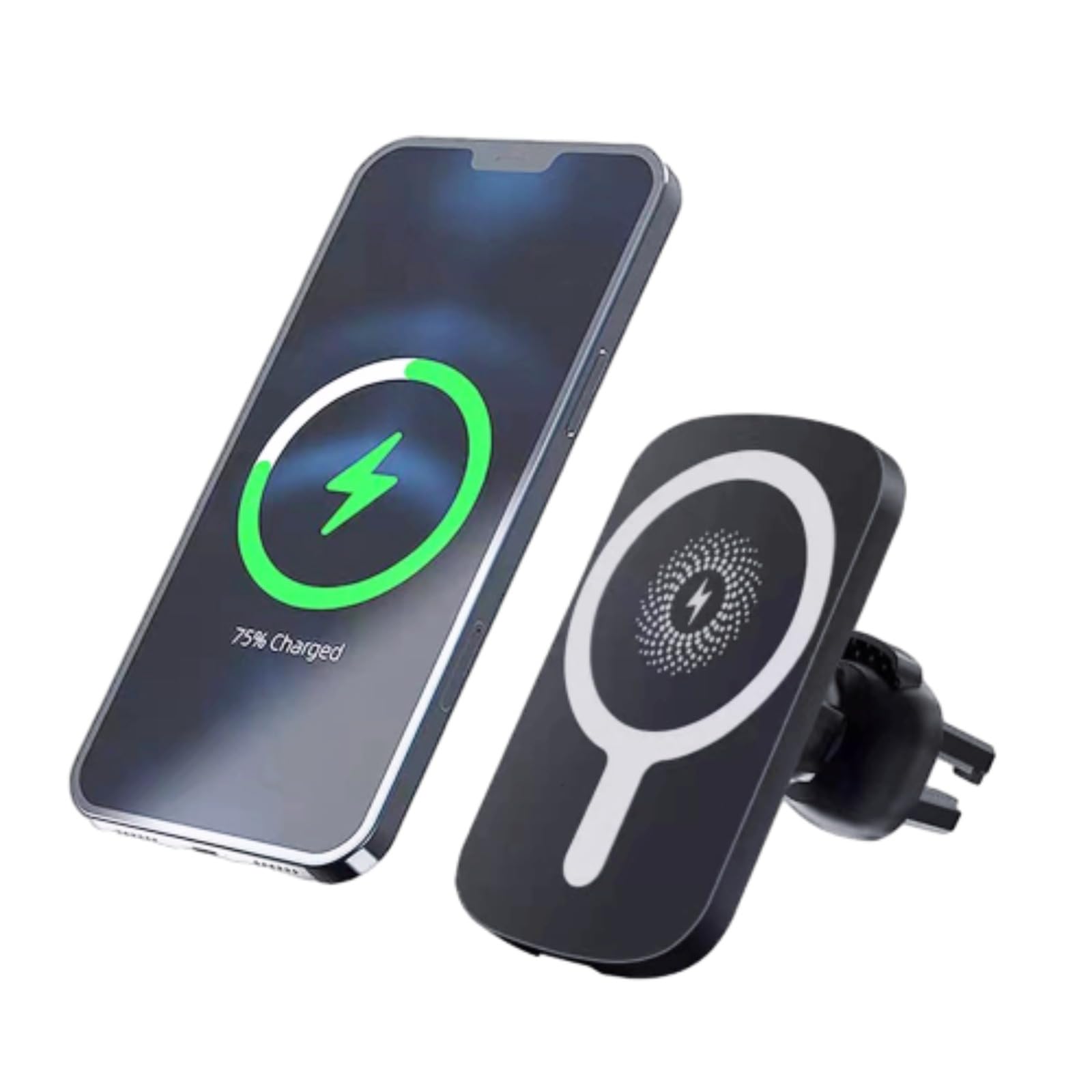 Fast Wireless Magnetic Car Charger 15W Max - Universal Phone Mount for Dashboard, Air Vent & Windshield - Qi-Certified for iPhone & Android - Perfect for Road Trips & Commuting