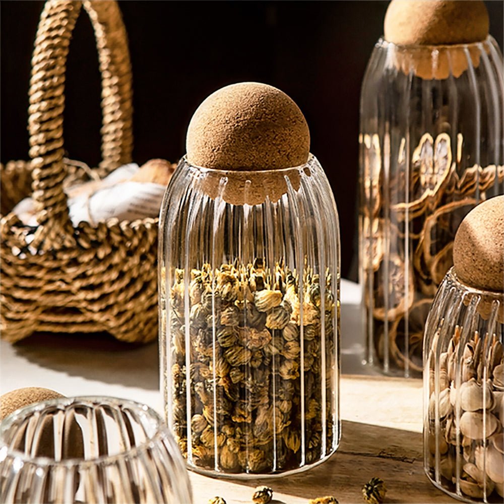 Premium Glass Jars with Natural Cork Lids - Airtight Food Storage Containers for Spices, Coffee, Tea & DIY Crafts - Perfect for Kitchen Pantry Organization & Homemade Gift Packaging