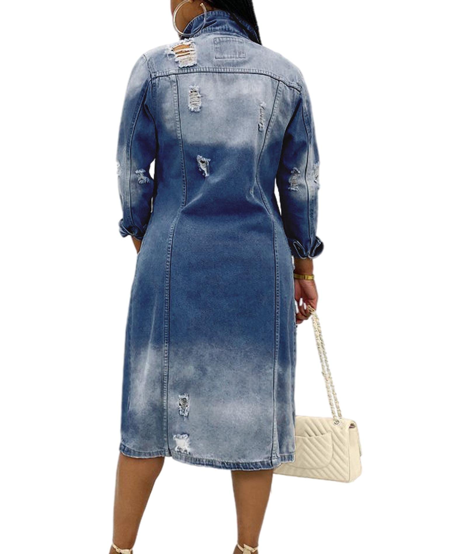 Distressed Denim Jacket for Women - Ripped Denim Coat & Outfits for Spring & Fall | Casual Outerwear for Everyday Wear