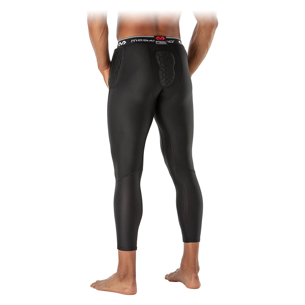 HEX® Basketball Compression ¾ Tights with Hip & Tailbone Pads - Men's Protective Basketball Pants for Training & Games - Enhanced Mobility & Impact Protection