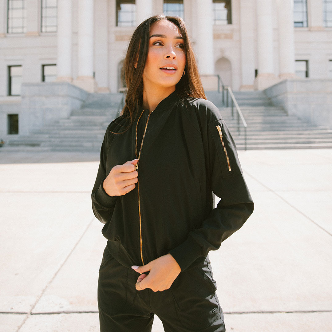 Stylish Black Bomber Jacket for Men & Women | Lightweight & Warm | Perfect for Casual Outfits, Streetwear & Fall Fashion