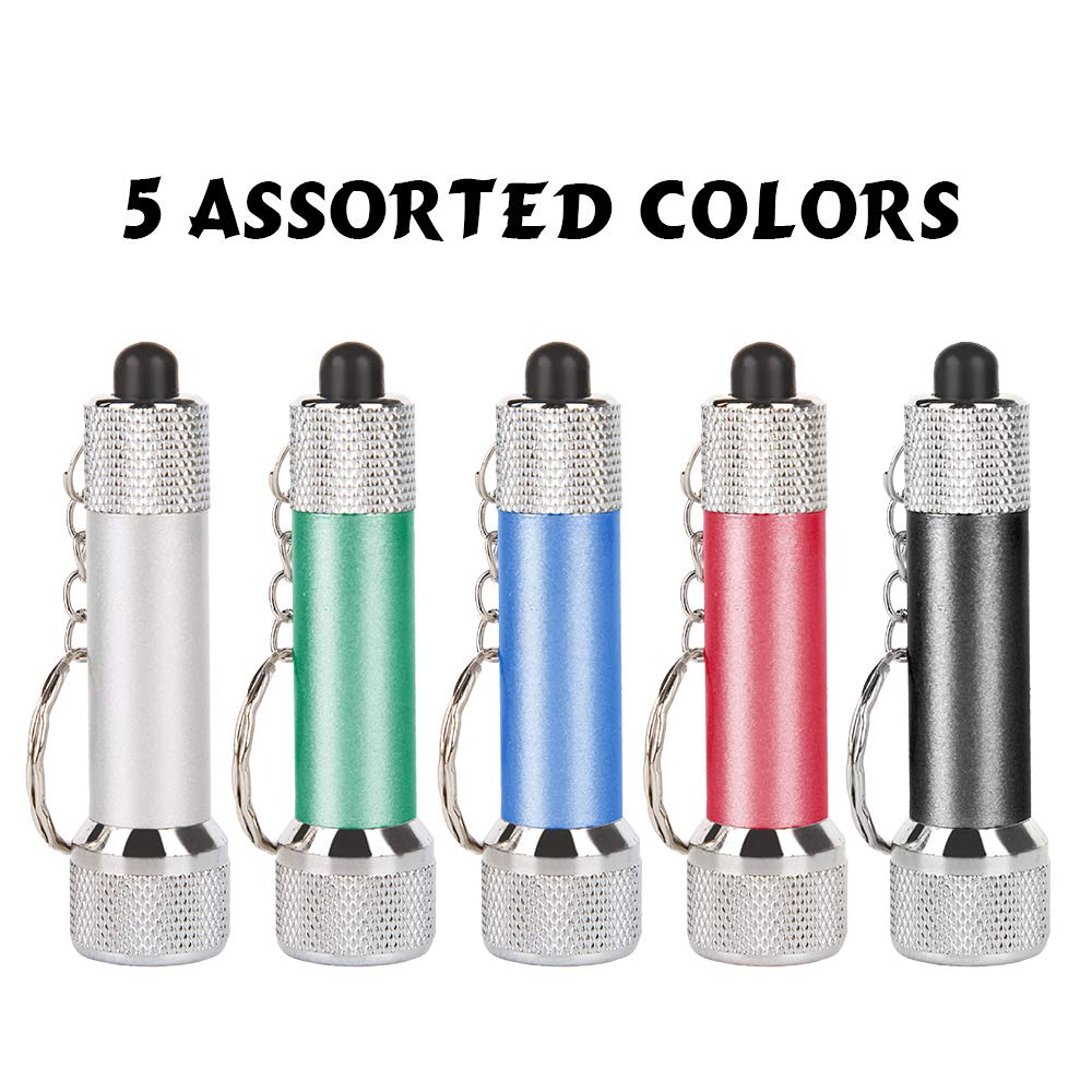 PROLOSO Mini LED Flashlight Keychains - 20 Pack Bulk Keyring Torch Lights for Kids, Camping, Emergencies & Party Favors | Bright Portable Flashlights for Hiking, Nighttime Safety & Outdoor Adventures