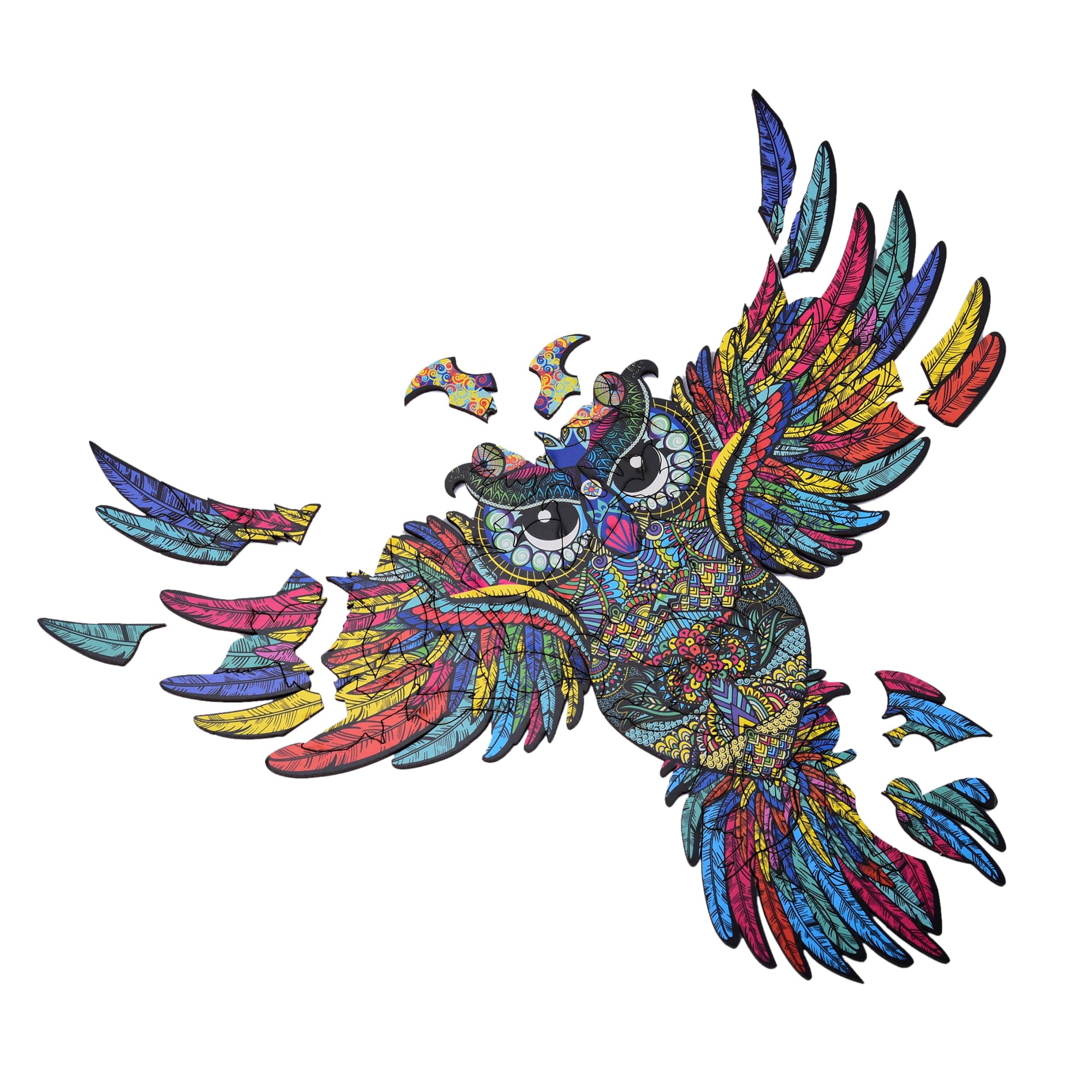 Webby Colorful Owl Shaped Jigsaw Puzzle - 100 Piece Family Puzzle with Storage Tray (28×24 cm) - Unique Animal Shaped Puzzle for Adults & Kids - Perfect Gift for Birthday, Christmas & Family Game Night