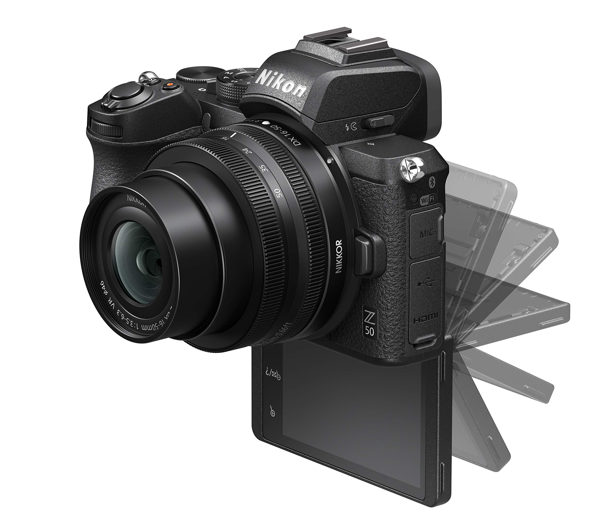 Nikon Z50 Mirrorless Camera with Z DX 16-50mm f/3.5-6.3 VR Lens Kit - Perfect for Travel, Vlogging & Photography Enthusiasts
