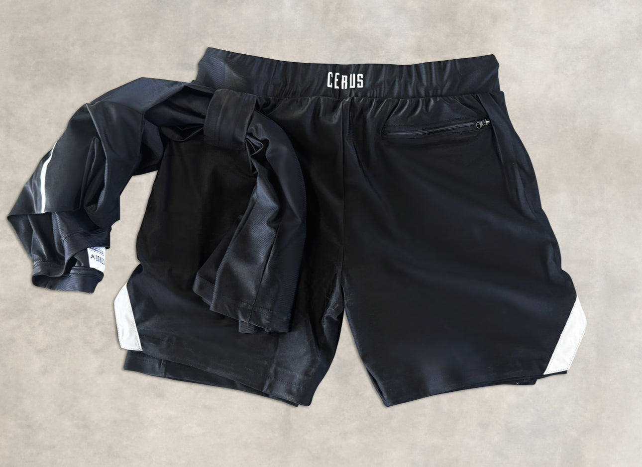 Cerus Black Aura 2-in-1 Running Shorts with Liner - Men's Athletic Workout & Gym Shorts for Training, Jogging, and Outdoor Activities