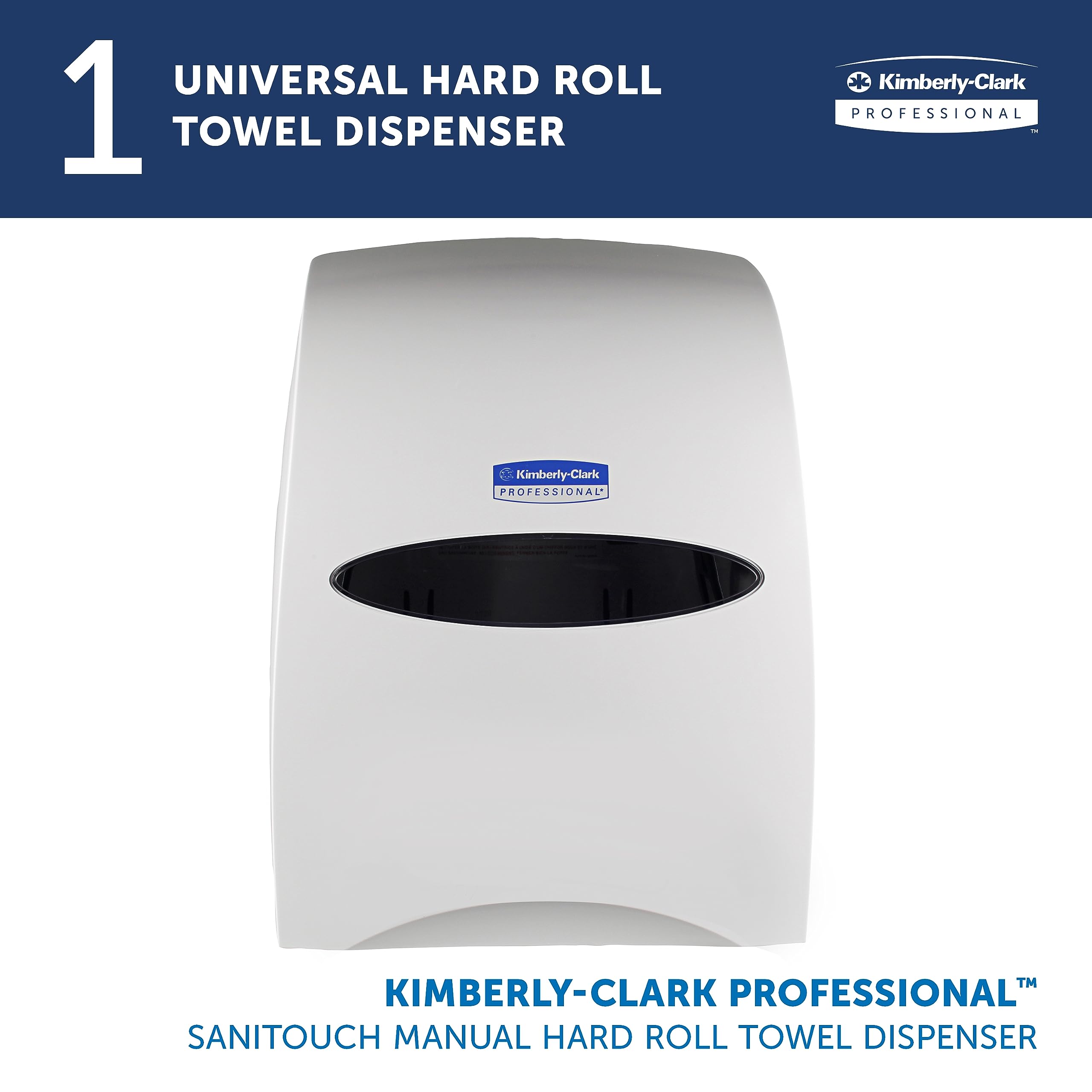 Kimberly-Clark Sanitouch Hands-Free Hard Roll Paper Towel Dispenser (09991) - White, 12.63