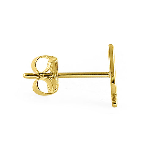 14K Solid Yellow Gold Spade Stud Earrings for Women - Perfect for Everyday Wear, Gifts & Special Occasions