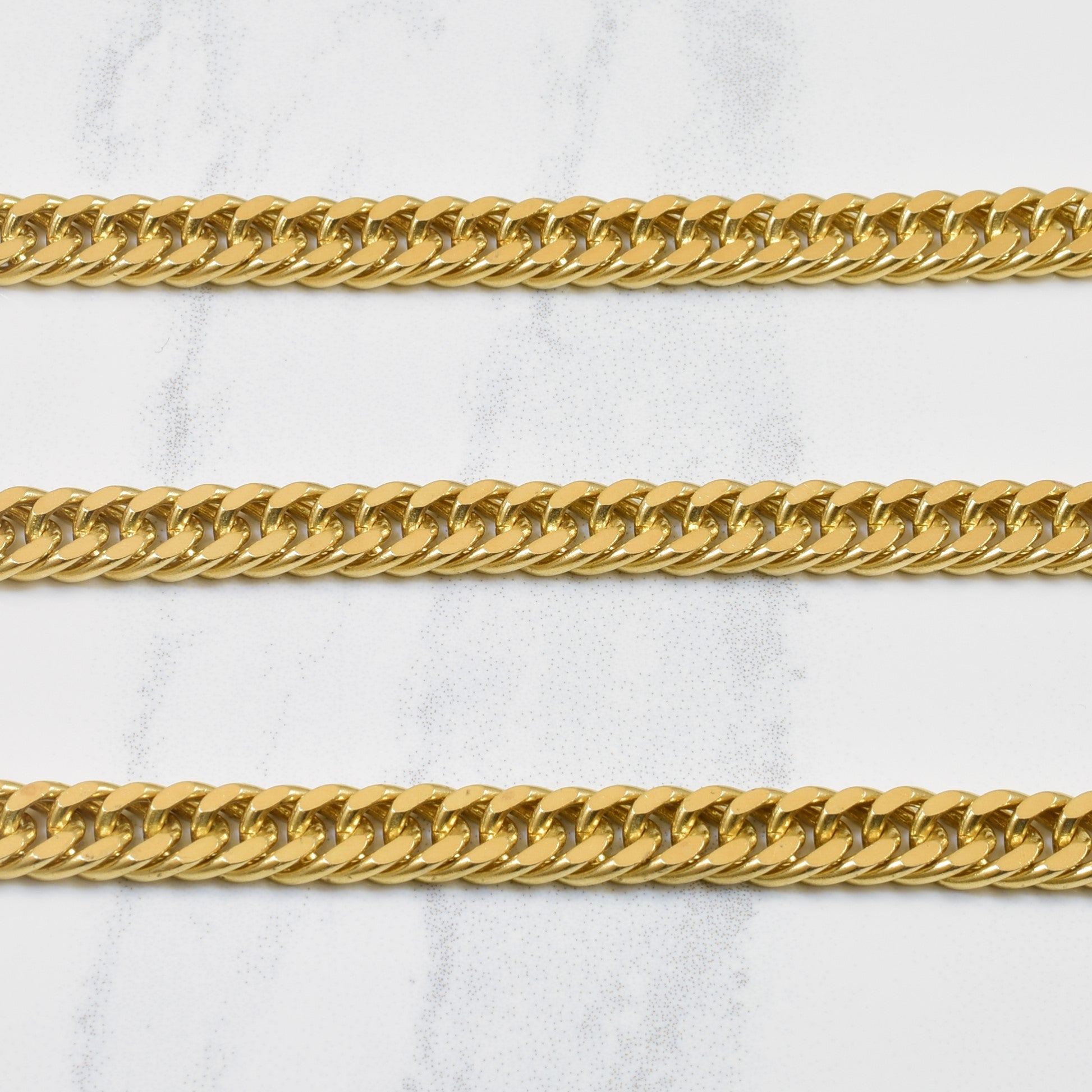 10K Yellow Gold Double Curb Link Chain Necklace - 19 Inch Classic Cuban Chain for Men & Women | Perfect for Layering, Gift Giving & Everyday Wear