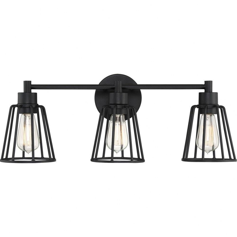 3-Light Transitional Vanity Light for Bathroom - Damp Location Approved - Matte Black Finish - 71-Bel-3093651 - Perfect for Bathroom Makeovers, Powder Rooms & Spa-Like Retreats