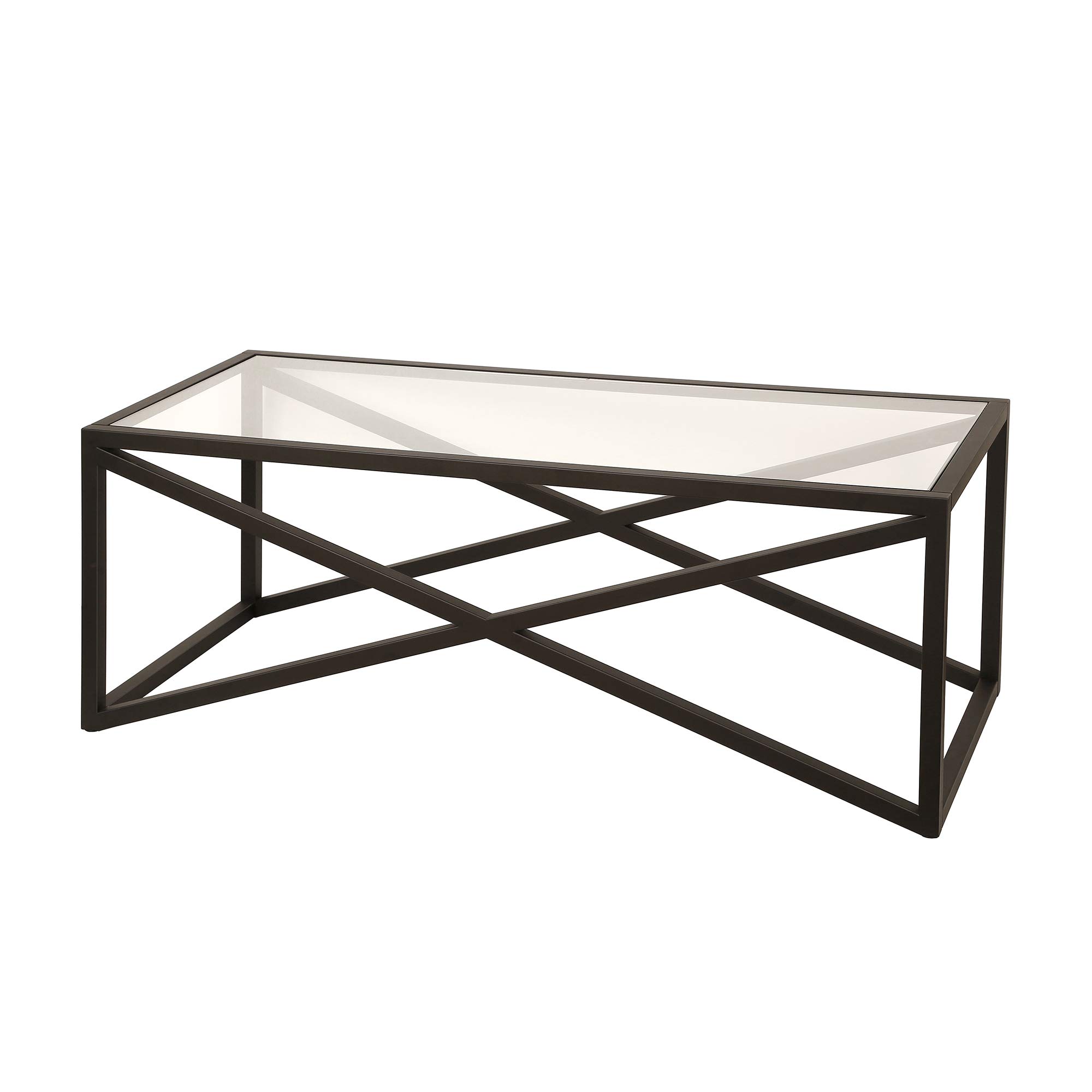 Calix 46'' Wide Rectangular Coffee Table in Blackened Bronze - Modern Living Room Centerpiece for Home Decor