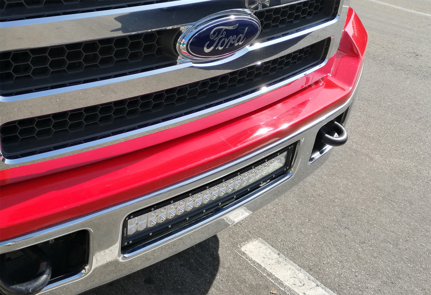 120W 20 LED Light Bar with Lower Bumper Bracket & Wiring Harness - Compatible with 1999-2007 Ford F250 F350 Super Duty Trucks - Perfect for Off-Roading, Night Driving & Work Lighting