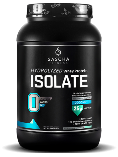 SASCHA FITNESS Premium Whey Protein Isolate Powder - Low Carb, High Protein for Muscle Recovery & Growth - Ideal for Post-Workout, Weight Loss & Bodybuilding