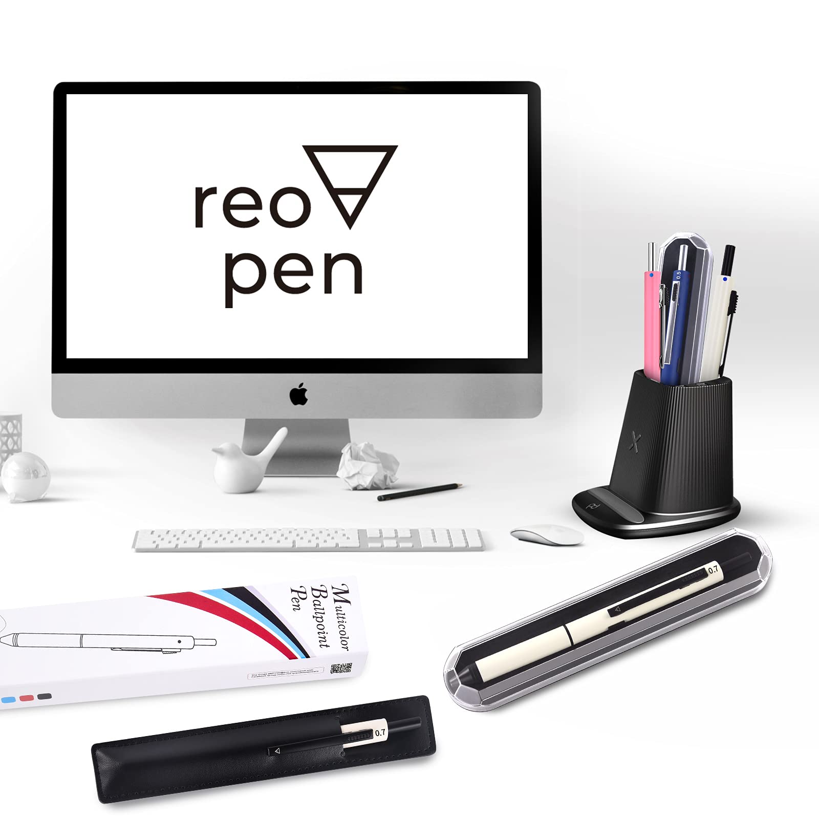 Custom 4-in-1 Ballpoint Pen with Stylus - Personalized Multicolor Gift for Office & School (White)
