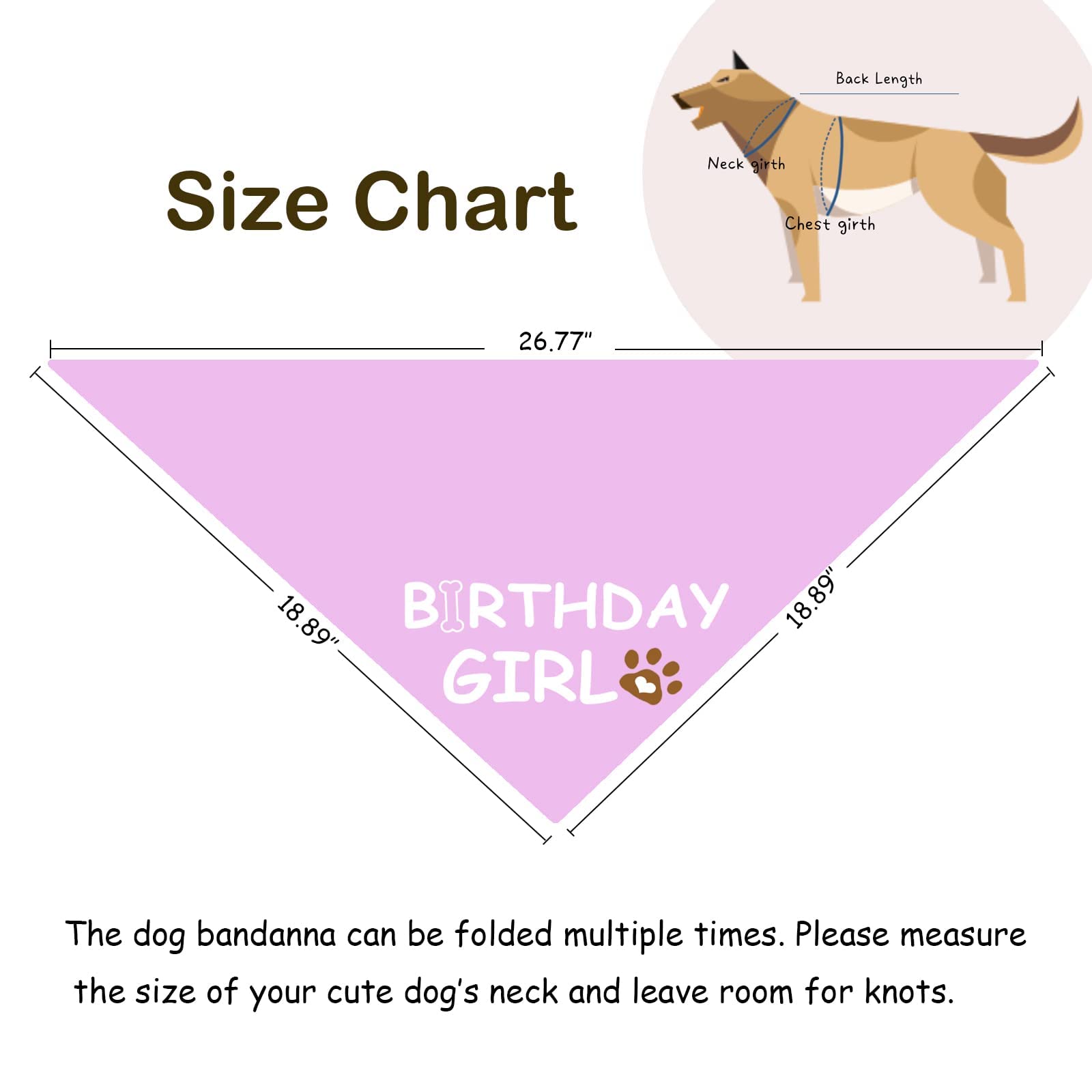 Dog Birthday Bandana for Small, Medium & Large Dogs - Cute Pet Birthday Accessories for Boys & Girls | Perfect for Birthday Parties & Photo Shoots
