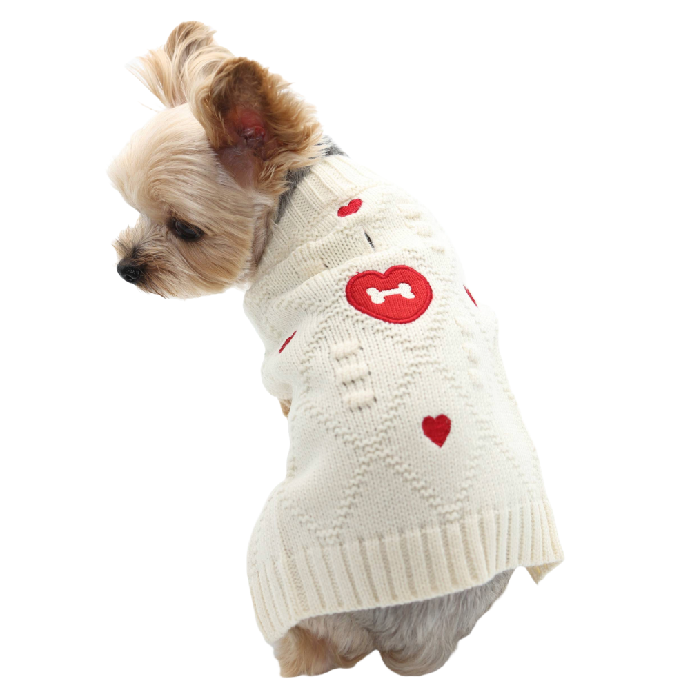 Bone Heart Knit Sweater for Women - Cozy & Stylish Pullover for Fall & Winter Fashion | Perfect for Casual Outings & Date Nights