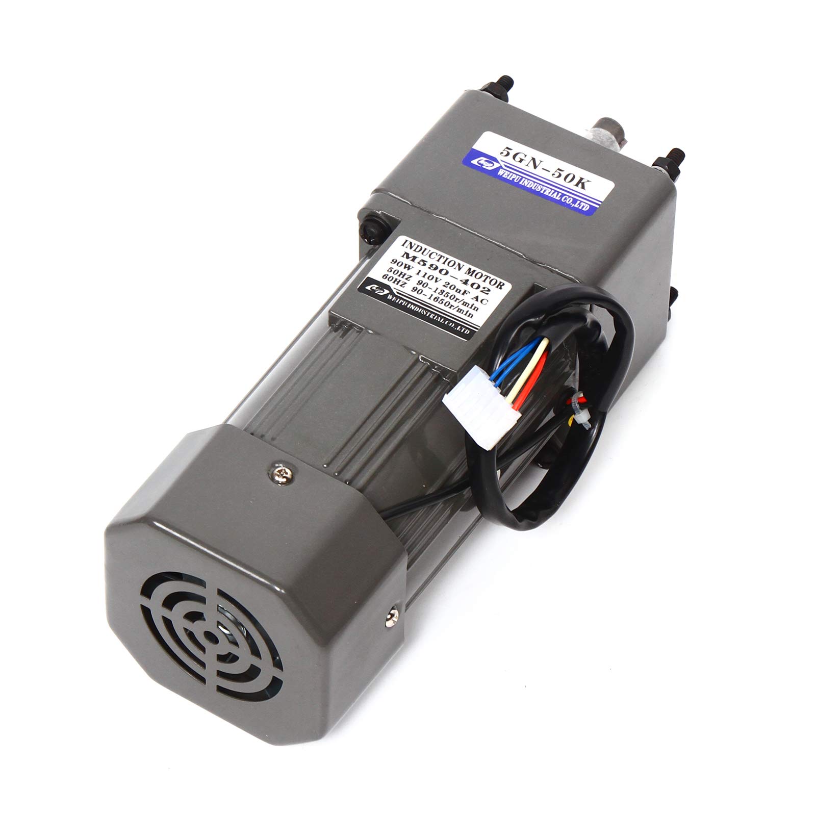110V 90W 50K High Torque AC Gear Motor - Single Phase 21Nm Electric Gear Reducer with 0-27 RPM Speed Controller | Perfect for Conveyor Systems, Packaging Machines & Industrial Automation Equipment