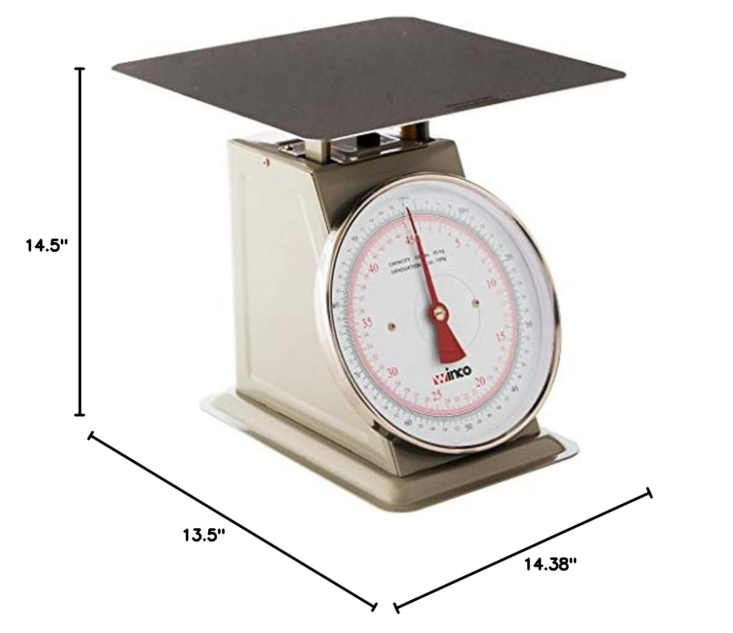 Winco 100 lb Analog Receiving Scale with 9