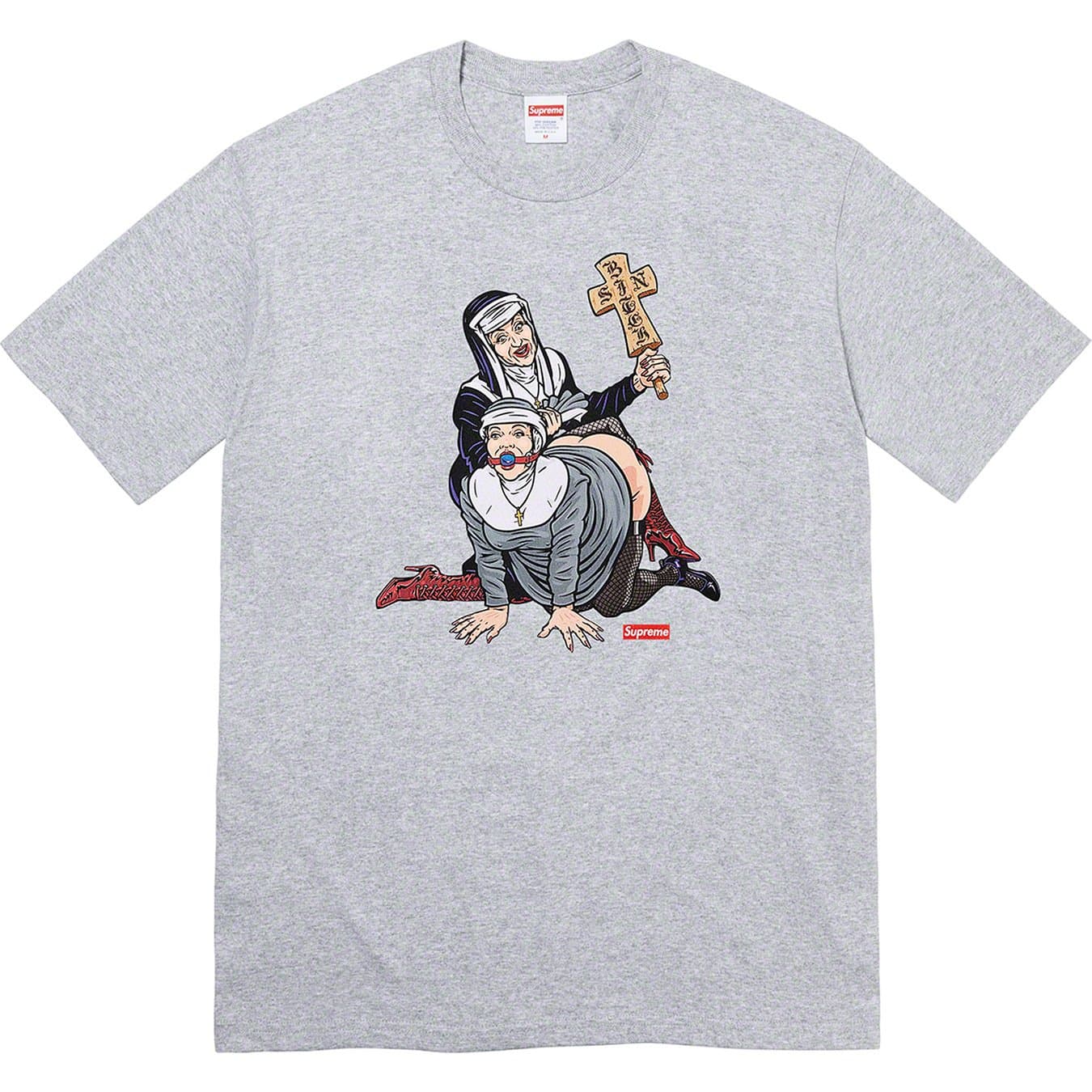Supreme Nuns T-Shirt - Heather Grey Cotton Streetwear Tee for Men & Women | Casual Wear, Urban Fashion, Street Style Outfits