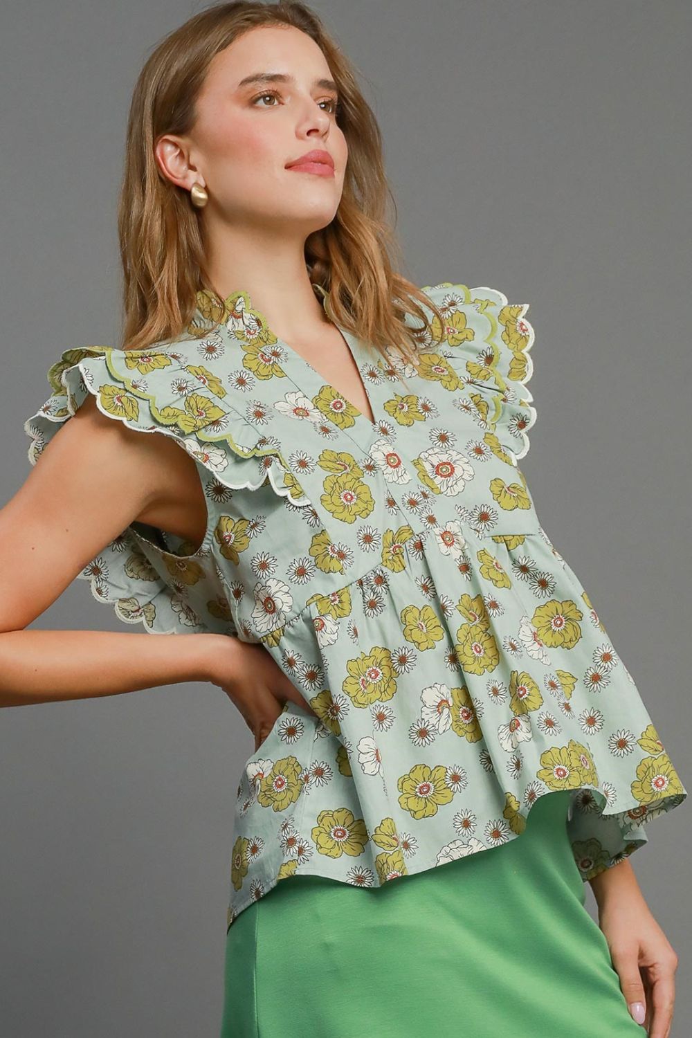 Stylish Full Size Floral Print Peplum Resort Top for Women - Perfect for Beach Vacations, Summer Parties & Tropical Getaways