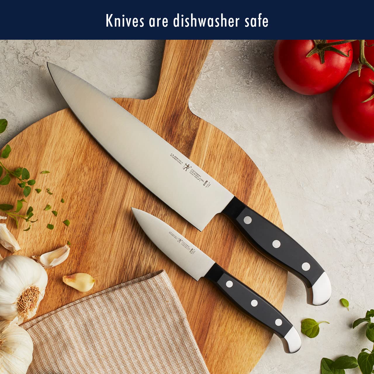 HENCKELS Premium 12-Piece Knife Set with Block - Razor Sharp German Stainless Steel Kitchen Knives - Dishwasher Safe - Perfect for Home Chefs, Cooking Enthusiasts & Professional Kitchens