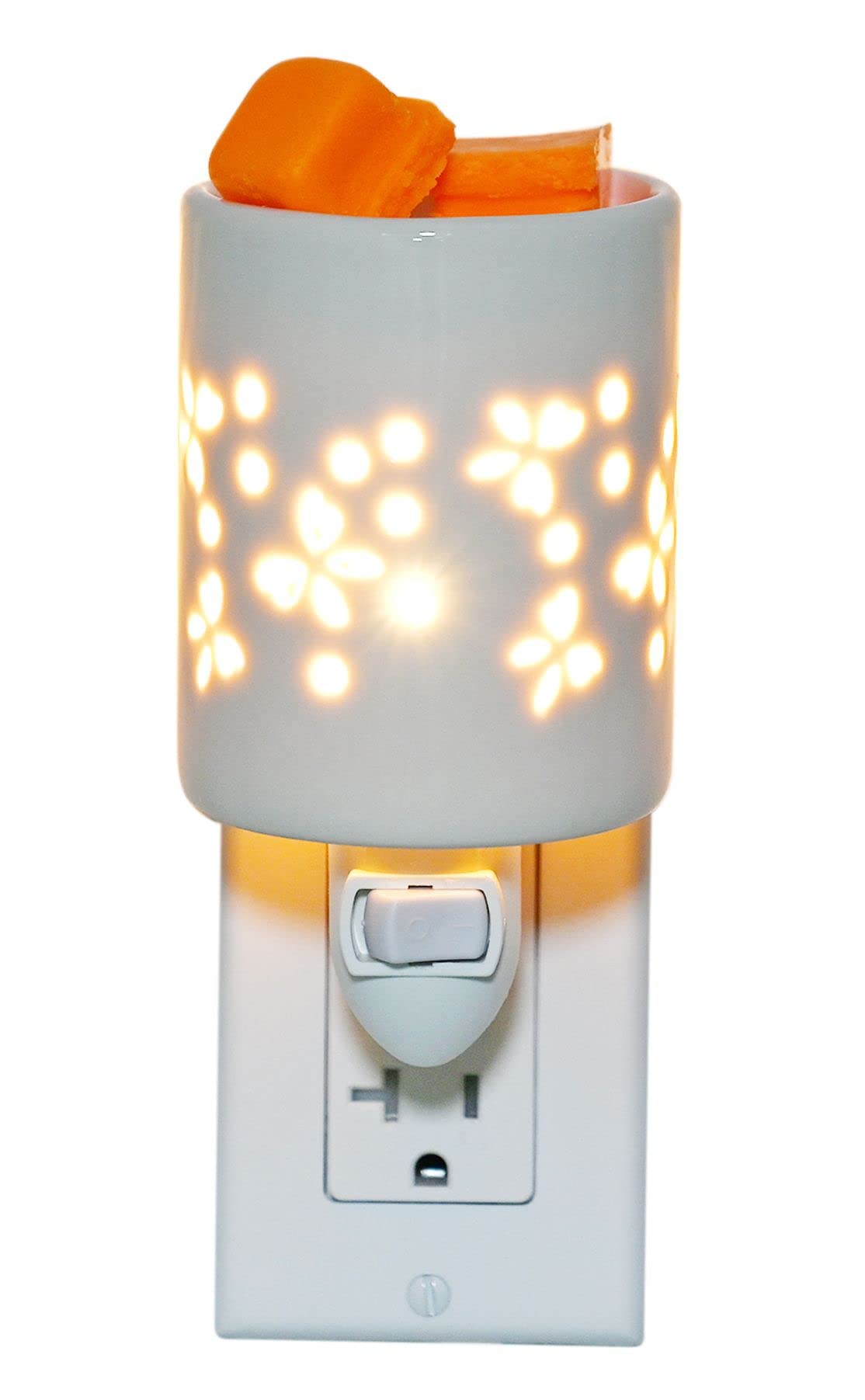 Home-X Plug-In Wall Wax Melt Warmer - Electric Ceramic Essential Oil Diffuser & Fragrance Burner - Compact Scented Wax Tart Warmer for Wax Melts & Candle Cubes - Perfect for Bedroom, Bathroom, Kitchen, Office - Butterfly Design Home Aromatherapy Decor